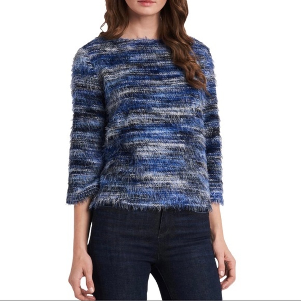 VINCE CAMUTO EYELASH KNIT SWEATER NWT XL BLUE